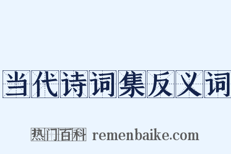 当代诗词集反义词是什么意思的图片